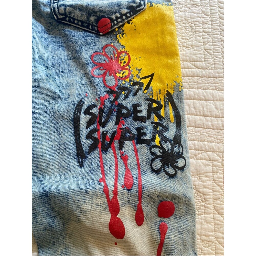 Rue21 Paint-Splatter COOL GRAFFITI Graphic Acid Wash SKINNY Jeans NWT Size 28x30 - Picture 9 of 13